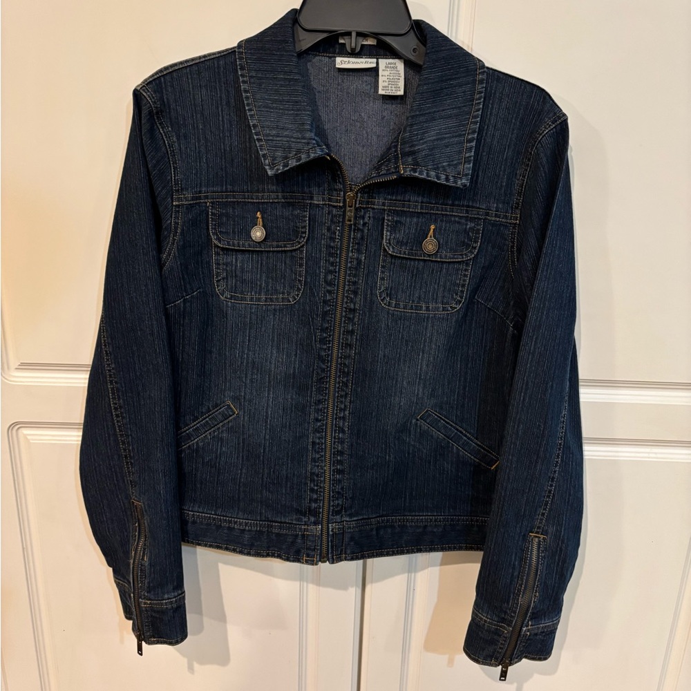 St. John's Bay women’s dark wash stretch denim jacket